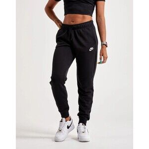 Nike Club Fleece Women's Mid-Rise Pants Black/White